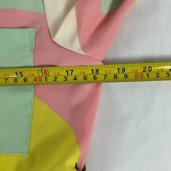 Anthropologie Sanctuary Girlfriend Artist Field Colorblock Tie Shirt Boho XS - Picture 9 of 11